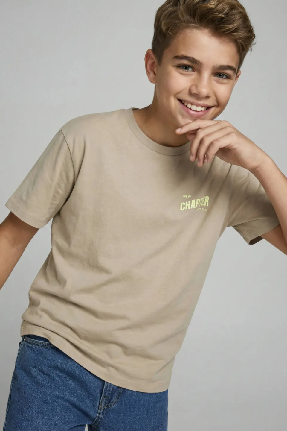 JJ Rebel t-shirt lichtbruin, foto 4