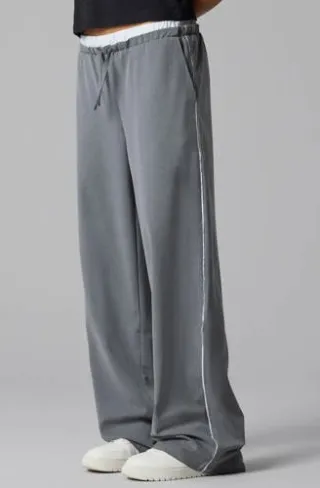 LMTD wide leg casual broek grijs, foto 3