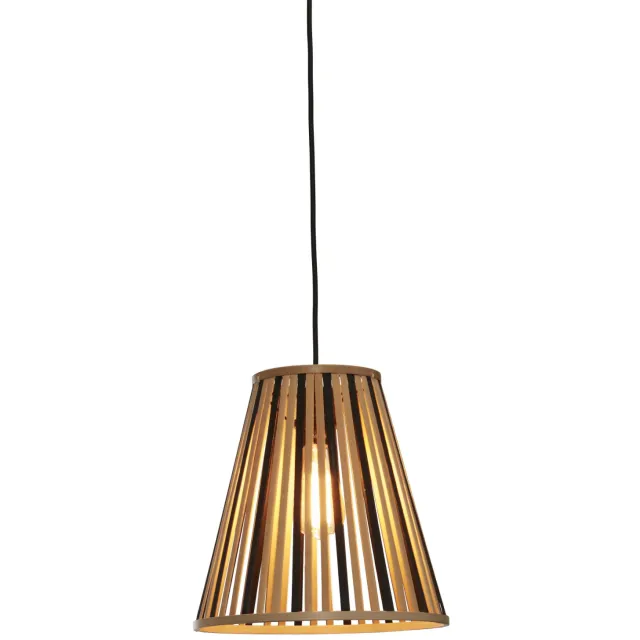 Good&Mojo Hanglamp 'Merapi' Bamboe, 30cm, kleur Naturel/Zwart