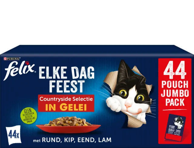 Felix Elke Dag Feest Countryside Selectie in gelei natvoer kat, foto 2