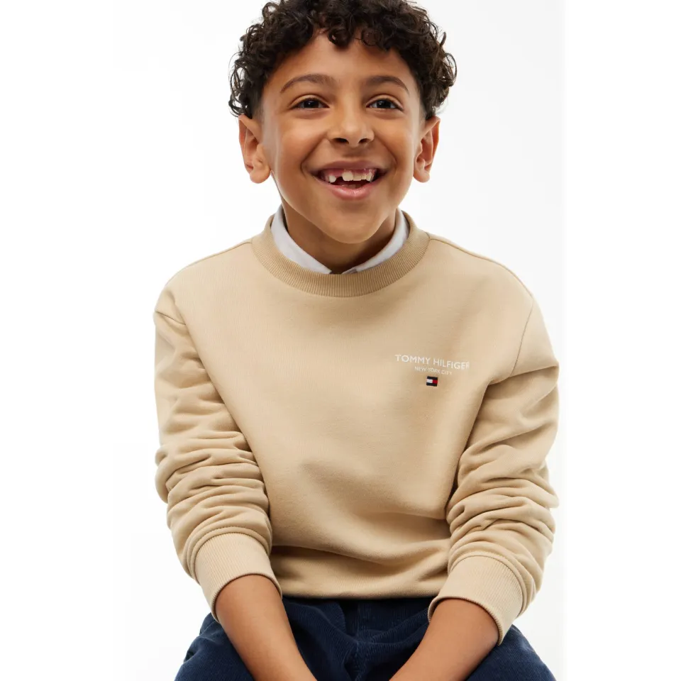 Tommy Hilfiger sweater met logo - beige, foto 3