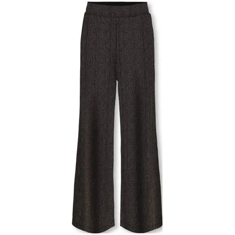 Only wide leg broek zwart Zwart/roze