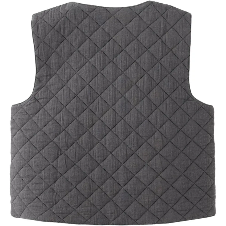 Mango Kids gebloemde gilet met borduursels - grijs, foto 3