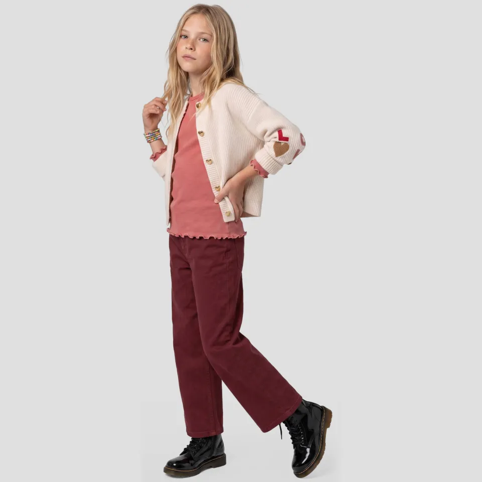 Me & My Monkey loose fit jeans - donkerrood