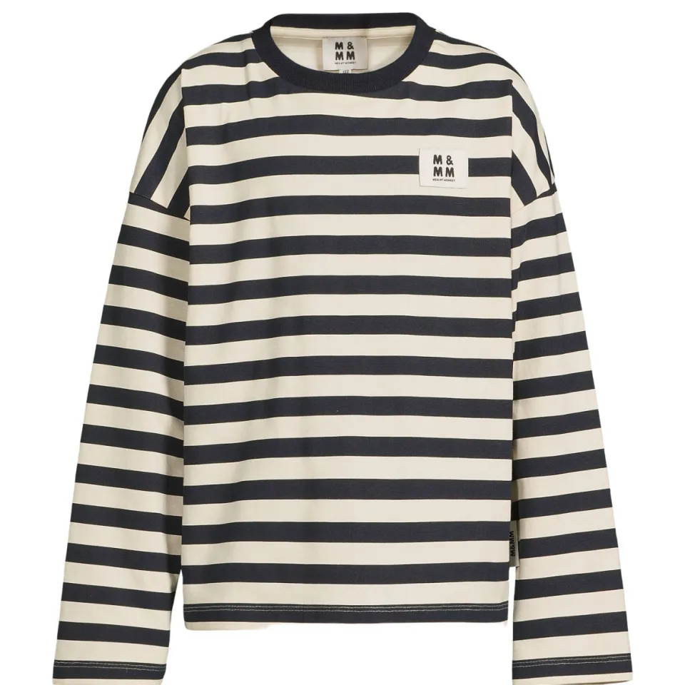 Me & My Monkey oversized gestreepte longsleeve donkerblauw offwhite, foto 2
