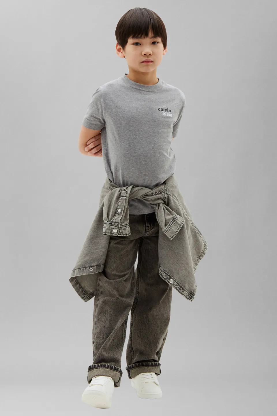 Calvin Klein t-shirt grijs melange, foto 4