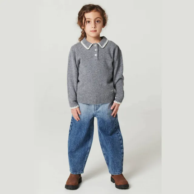 Copenhagen Colors barrel dip-dye jeans met patches - blauw