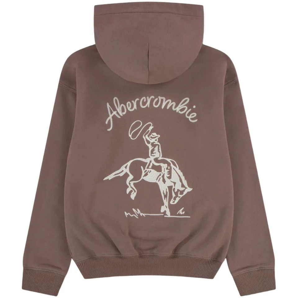 Abercrombie & Fitch hoodie met backprint - bruin, foto 4