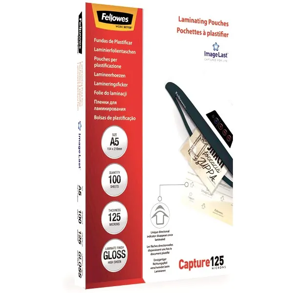 Fellowes Lamineerhoes fellowes a5 2x125micron glans 100 Stuks