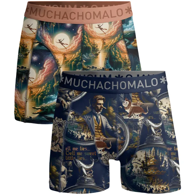 Muchachomalo Heren 2-pack Boxershorts Pinocchio Peter Veelkleurig