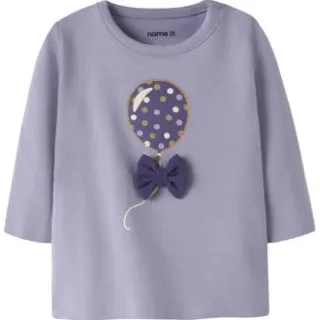 NAME IT BABY rechtvallende longsleeve met print lila