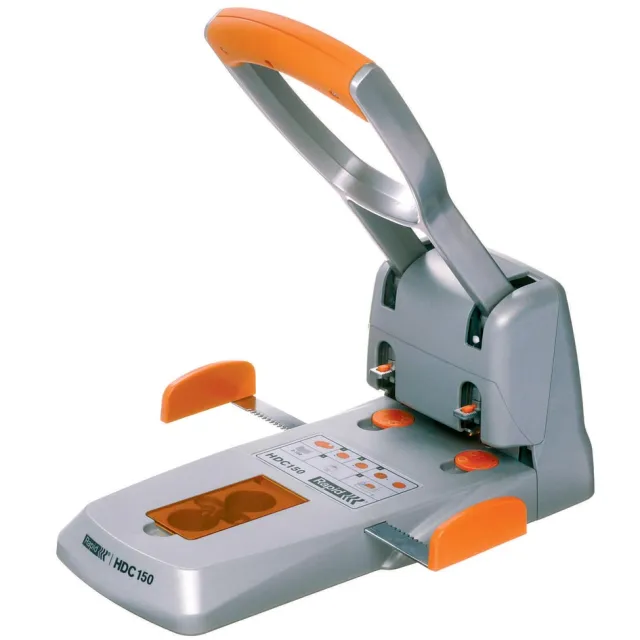Rapid Perforator rapid supreme hdc150/2 heavy duty 2-gaats 150 vel zilver/oranje