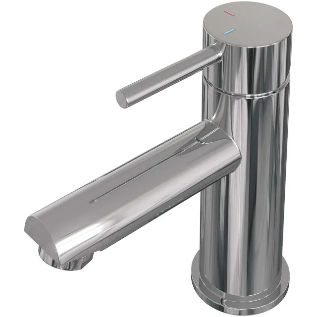 Brauer Wastafelmengkraan Brauer Chrome Edition Coldstart Opbouw Laag Ronde Hendel Chroom
