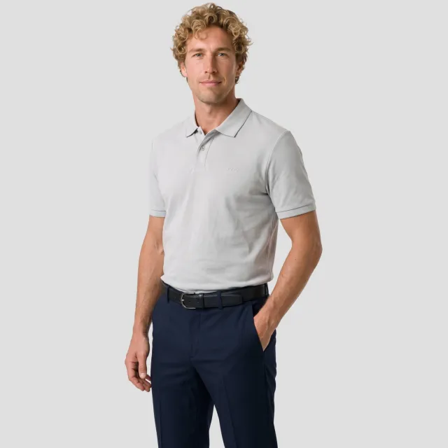 Boss regular fit polo - lichtgrijs Open Grey