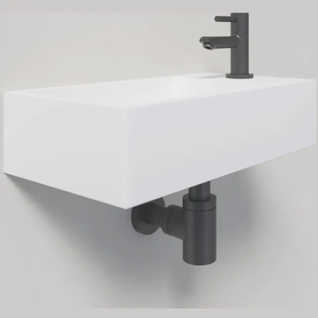 Fontein Wiesbaden Solid Surface 40x22x10 cm (Rechts) wit, foto 2