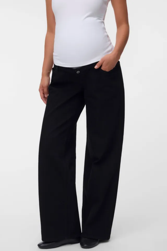 Mamalicious MLMALAGA zwangerschaps wide leg jeans - zwart, foto 3