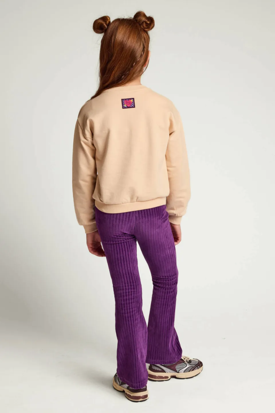 LOOXS little fluwelen flared broek paars