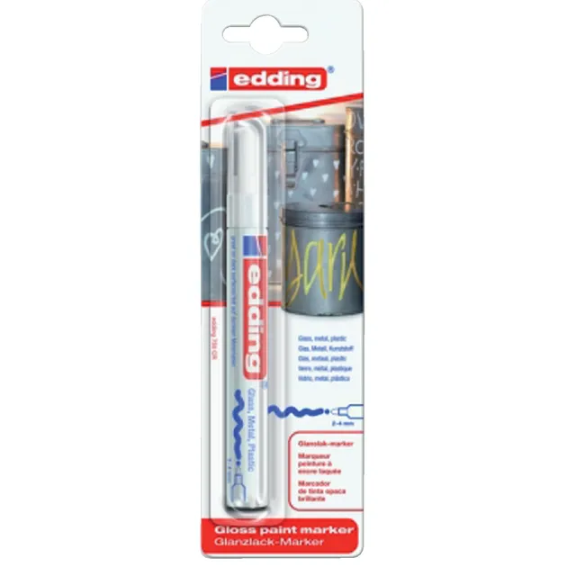 Edding Paintmarker edding 750 op oliebasis 2-4mm wit Blister