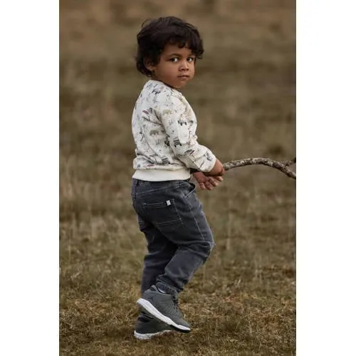 Little Dutch sweater met print - beige/groen, foto 3