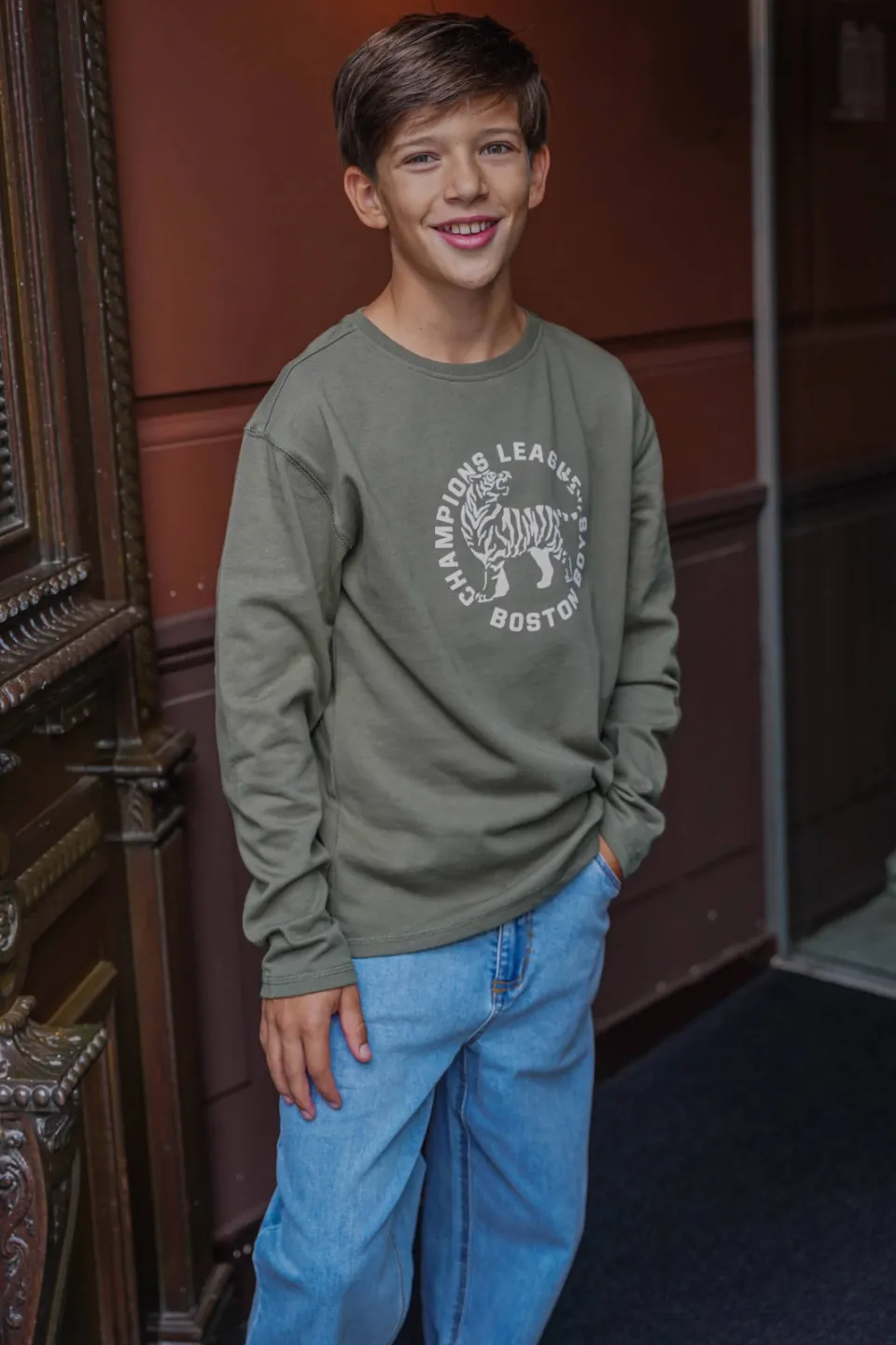 Like Flo longsleeve met print armygroen, foto 4
