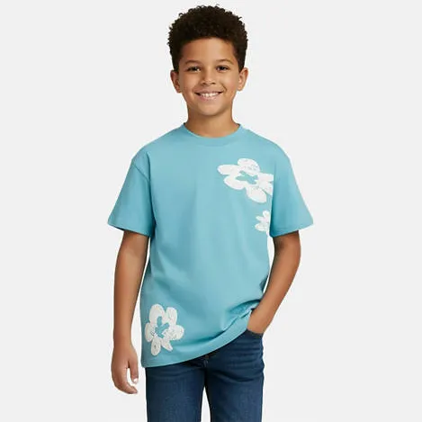 Cars gebloemd t-shirt lichtblauw, foto 2