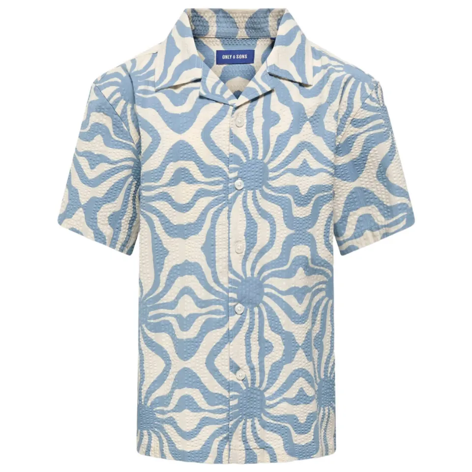 Only & Sons JUNIOR relaxed casual overhemd met textuur lichtblauw lichtblauw/wit, foto 2