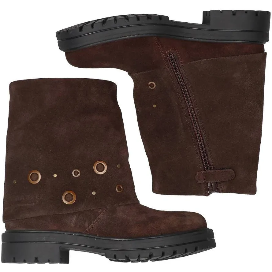 Braqeez suède enkelboots - donkerbruin, foto 4