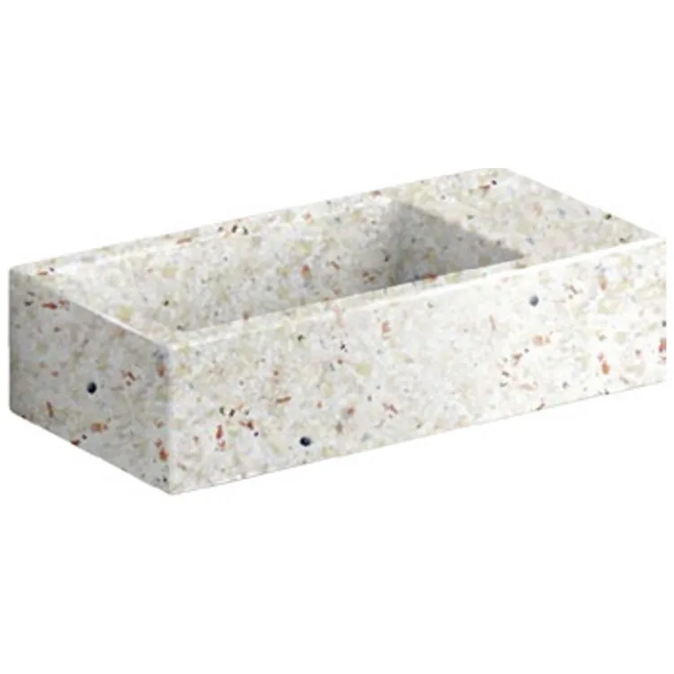 Clou Fontein Clou Flush 3 Zonder Kraangat 36x18 cm Gerecycled Plastic Beige Met Gekleurde Snippers