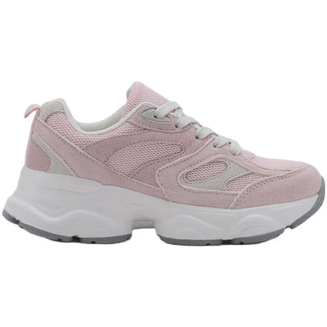 Mango Kids chunky suède sneakers - lichtroze