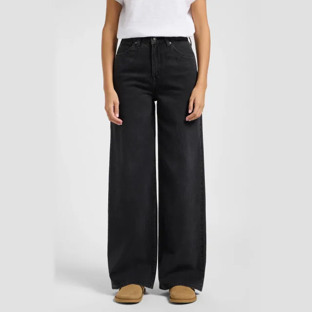 Lee high waist wide leg jeans zwart