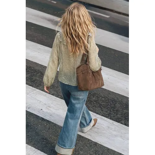 Mango Teen gebloemde blouse met ruches groen, foto 6