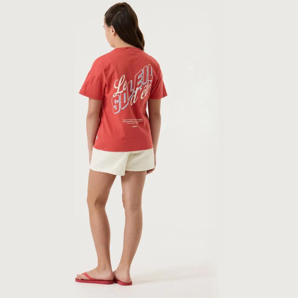 Garcia t-shirt met backprint rood, foto 4