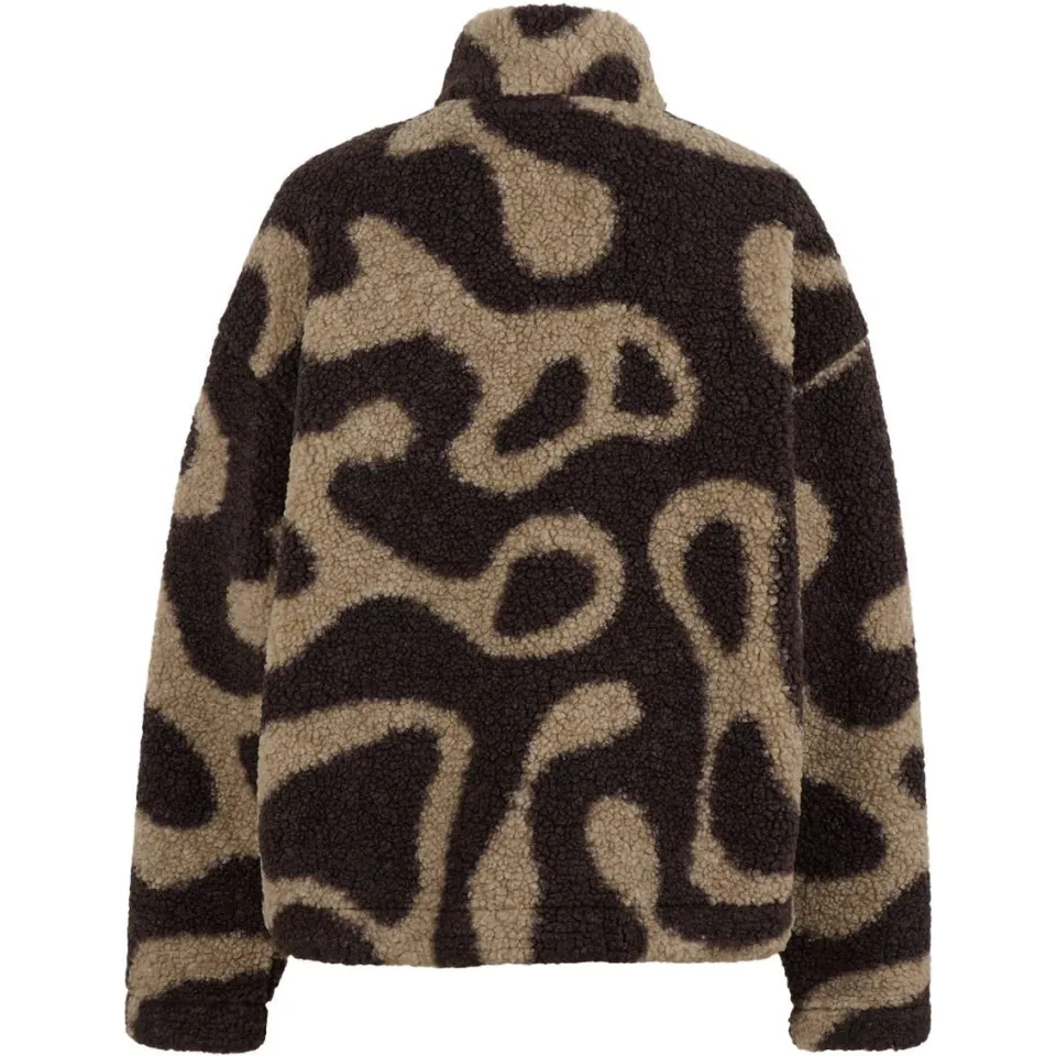 Shoeby teddy jas met print donkerbruin, foto 3