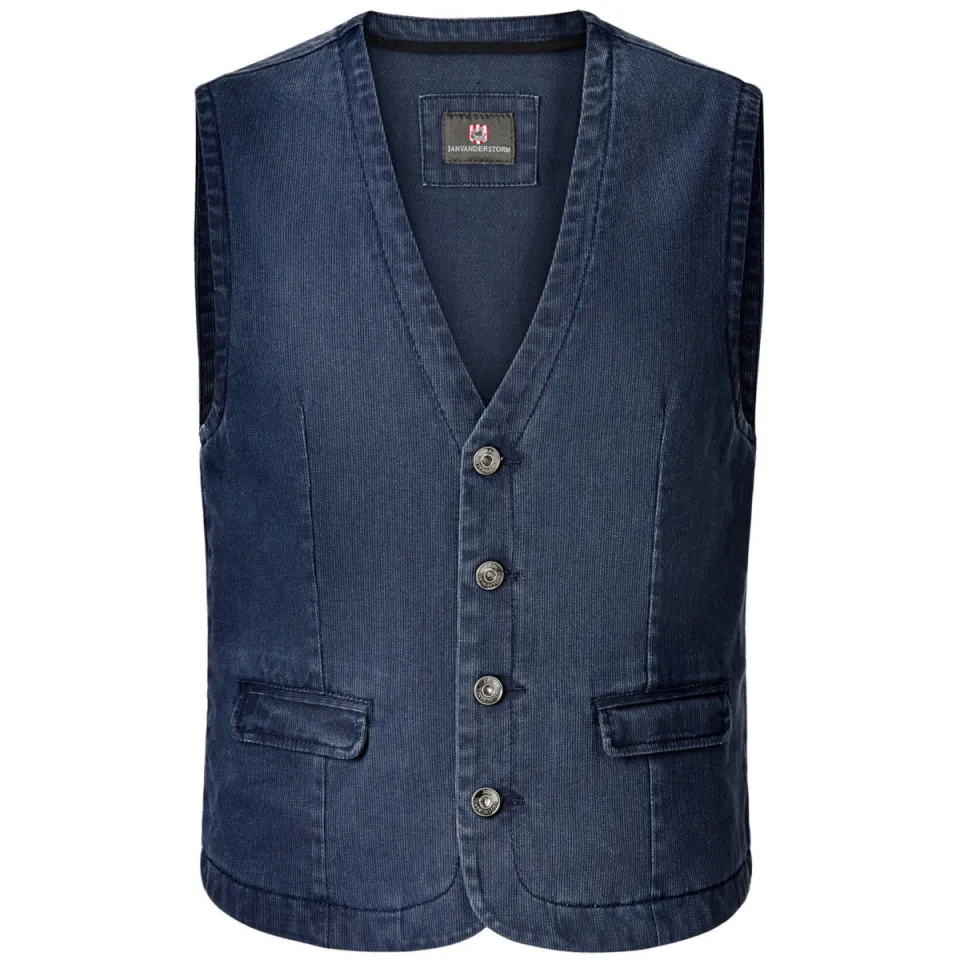 Jan Vanderstorm gilet Plus Size TORELL blauw, foto 2