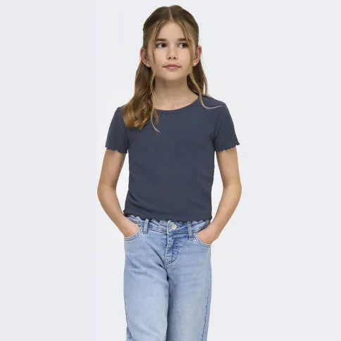 Only t-shirt rib grijsblauw, foto 2
