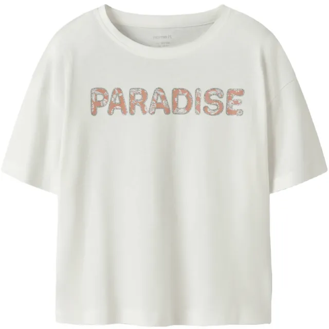 NAME IT t-shirt wit met tekst
