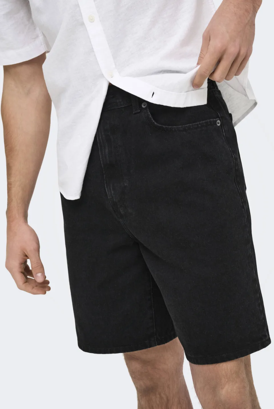 Only & Sons ONSFADE jeansshort zwart Black Denim