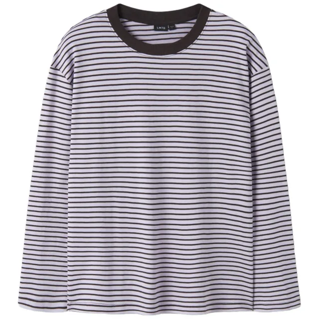 LMTD gestreepte longsleeve lila/donkerbruin