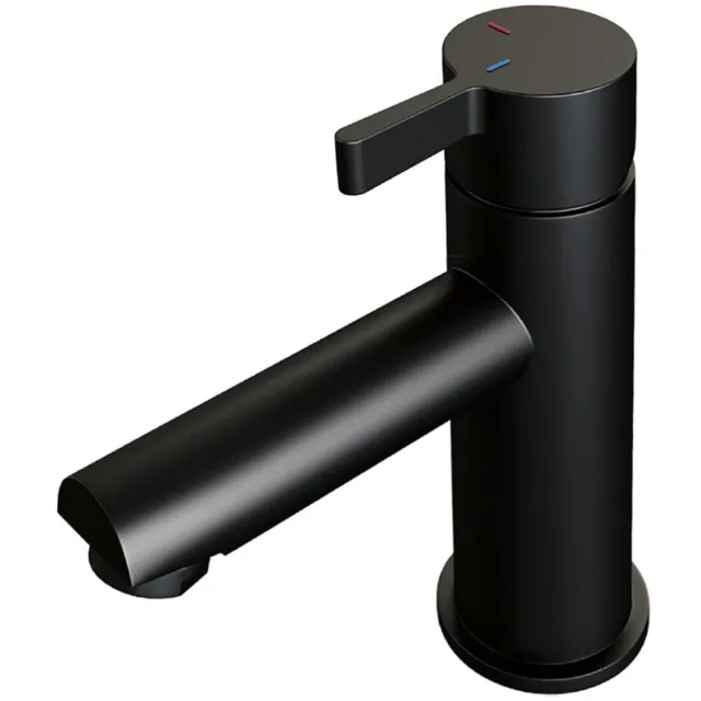 Brauer Wastafelmengkraan Brauer Black Edition Coldstart Opbouw Laag Halfronde Hendel Mat Zwart