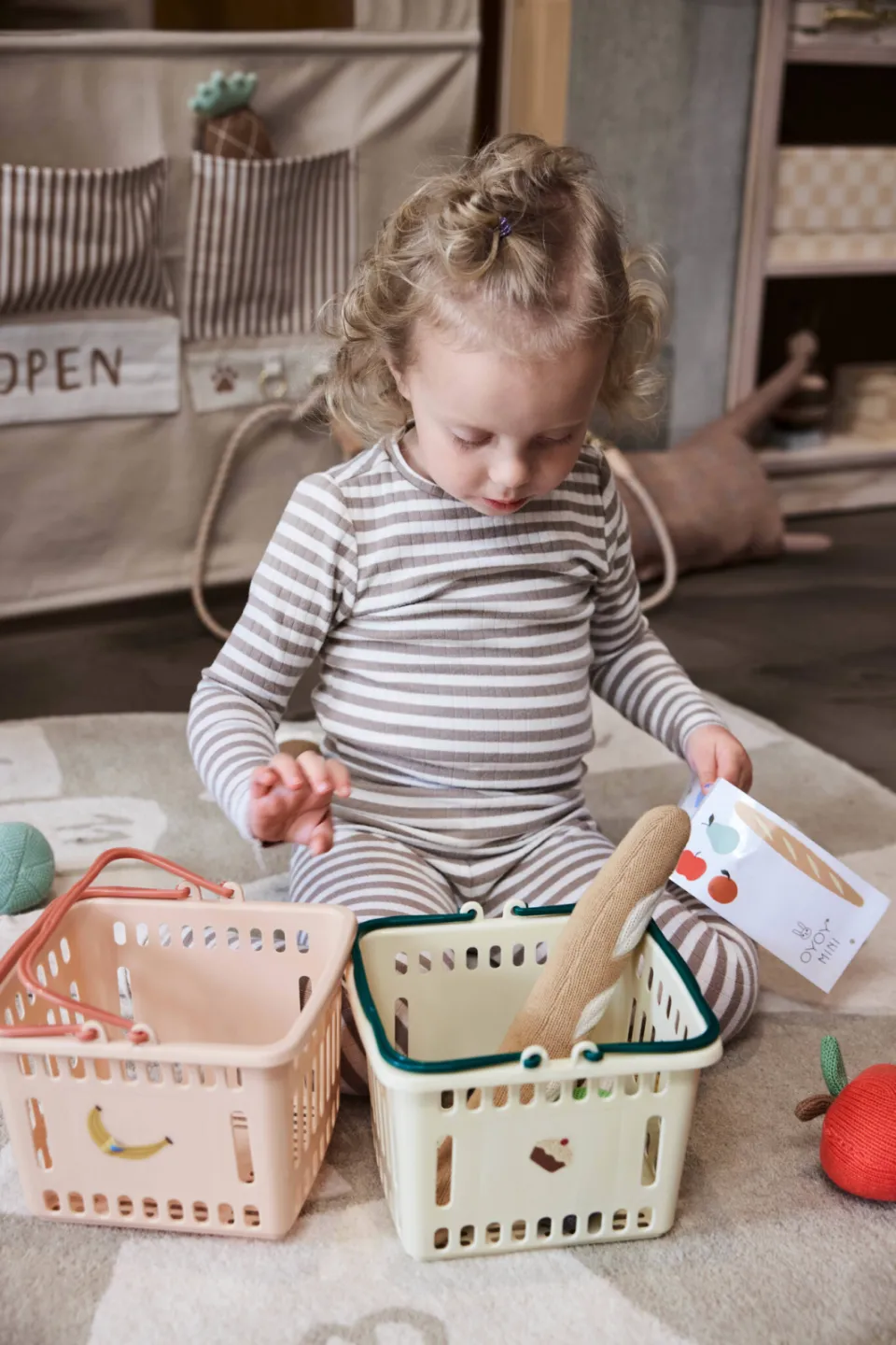 OYOY Mini boodschappen mandje Yummy beige, foto 5