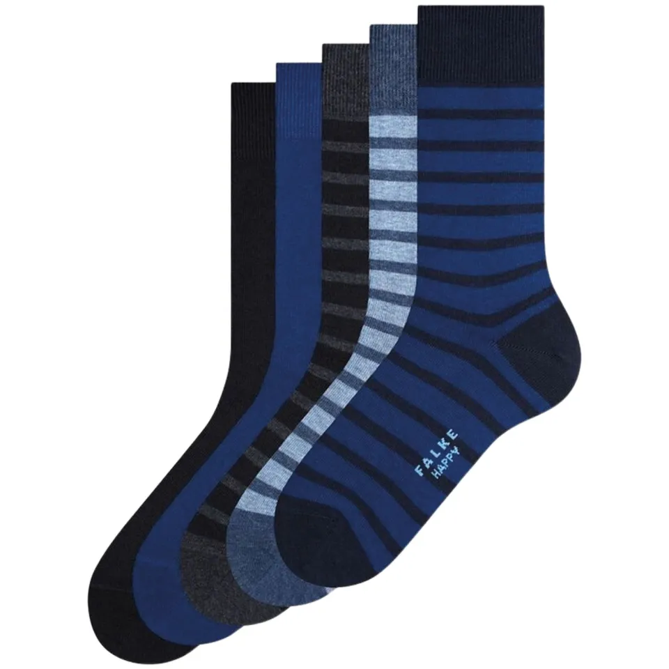 Falke Happy sokken donkergrijs donkerblauw, foto 2