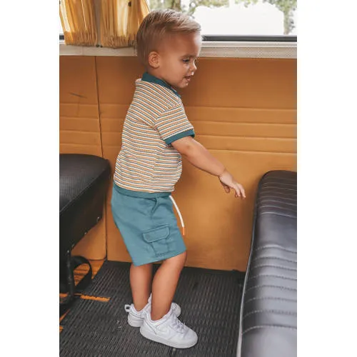 Your Wishes regular waist sweatshort grijsgroen, foto 4