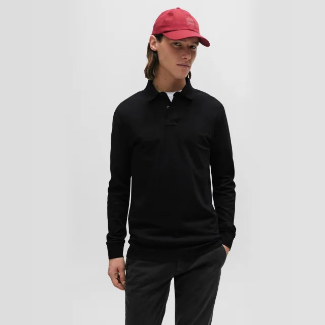 Boss slim fit polo Passerby met logo black