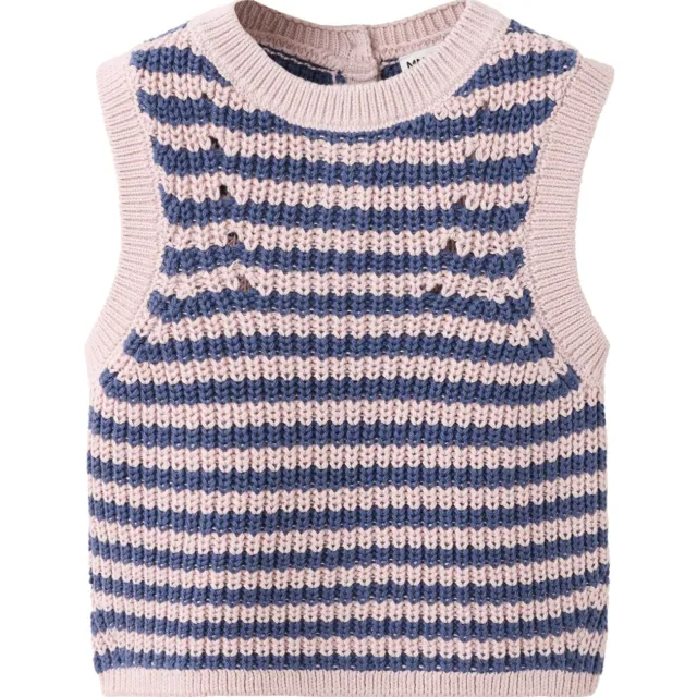Mango Kids katoenen gestreepte spencer - roze/paars, foto 2