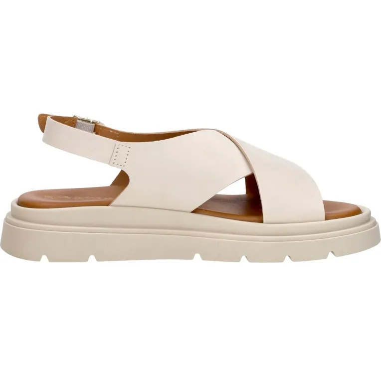 Tamaris sandalen plat gebroken wit