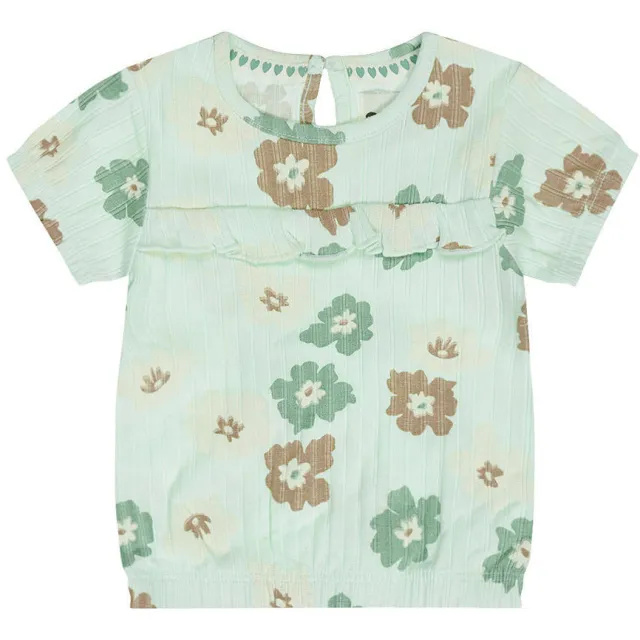 Dirkje gebloemde T-shirt lichtgroen, foto 2