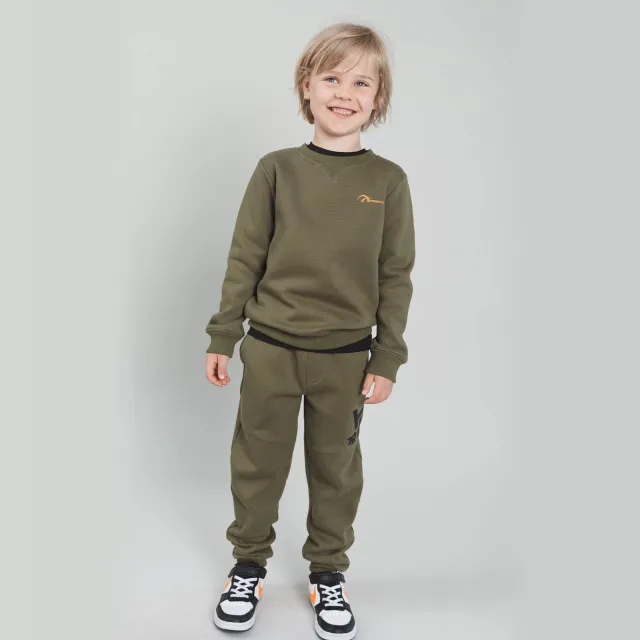 TYGO & vito regular fit joggingbroek met print olijfgroen Donker olijfgroen