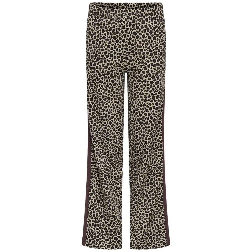 Only geribbelde broek donkerbruin beige / zwart, foto 2