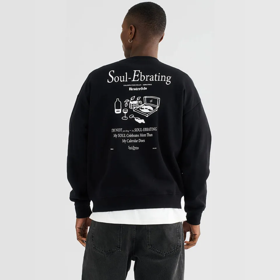 Resteröds relaxed fit sweater met backprint - zwart, foto 3