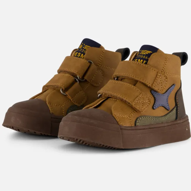 Shoesme klittenband hoge sneakers cognac, foto 2